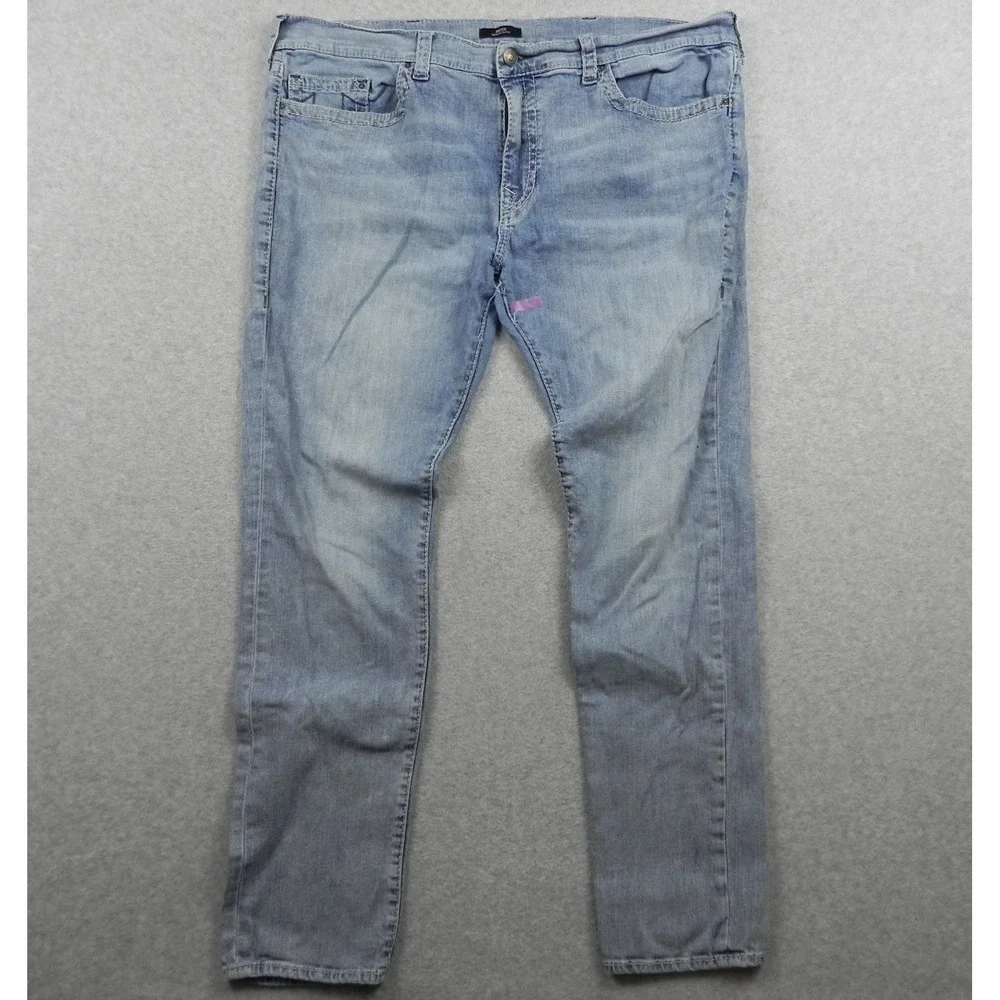 True Religion Jeans Mens 44 World Tour Rocco Relaxed Skinny Stretch Denim Blue